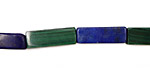 Multi Gemstone (Malachite & Lapis) Rectangle 18x6mm