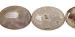 Rosy White Ocean Jasper Flat Oval 25x18mm