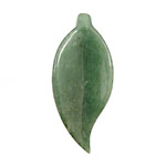 Green Aventurine Leaf Stem Drilled 41x15mm