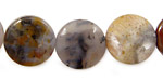 Rainbow Crazy Lace Agate Puff Coin 16mm
