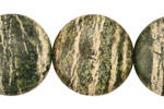 Green Zebra Jasper Puff Coin 25mm