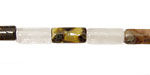 Black Rustic Quartz Tube 13x6mm