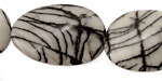Black Water Jasper Twisted Oval 30x20mm