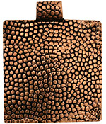 Antique Copper Square Cobblestone Pendant 47x50mm, 9mm loop