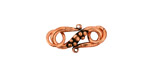 Antique Copper S-Hook & Ring with Coin and Dots 19x7mm