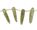 Green Kyanite Spear Drops (small with brown) 5-9x24-40mm