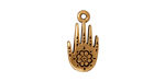 TierraCast Antique Gold (plated) Henna Hand Charm 9x19mm