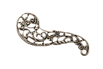 Stampt Antique Pewter (plated) Paisley Filigree 14x39mm