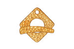 TierraCast Antique Gold (plated) Hammered Square Toggle Clasp 18xmm, 23bar