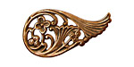 Stampt Antique Copper (plated) Floral Wing Filigree (right) 38x20mm
