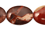 Red Conglomerate Jasper Flat Oval 30x22mm
