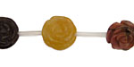 Multi Gemstone Carved Flower 14mm