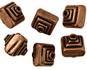 Antique Copper Stacked Squares 14x12mm