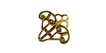 Stampt Antique Gold (plated) Blooming Flower Filigree 21x20mm