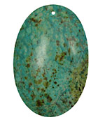 African Turquoise Oval Pendant 40x60mm