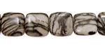 Black Water Jasper Puff Square 12mm