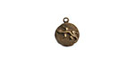 Vintaj Natural Brass Teensie Round Lizard Charm 9.5mm