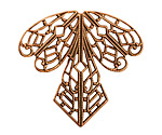 Stampt Antique Copper (plated) Deco Iris Filigree 36x38mm