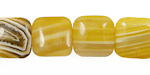Yellow Botswana Agate Puff Square 14mm
