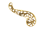 Stampt Antique Gold (plated) Paisley Filigree 14x39mm