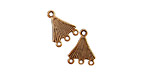 Stampt Copper (plated) Etched Fan 3 Ring Connector 10x13mm