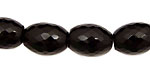 Black Onyx Faceted Rice 16x12mm