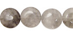 Natural Silver Quartz Puff Coin 15mm