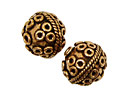 Antique Copper Round with Roping & Triangles of Circles 16mm