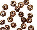 Antique Copper Rondelle with Roping & Beaded Ring 5x7mm