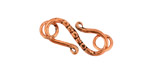 Antique Copper S-Hook & Ring with Divets and Xs 23x9mm