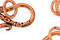 Antique Copper S-Hook & Ring with Divets and Xs 23x9mm