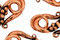 Antique Copper S-Hook & Ring with Coin and Dots 19x7mm