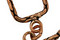 Antique Copper Square Snakeskin Toggle Clasp 15mm, 26mm bar