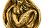 Green Girl Gold (plated pewter) Mermaid Clamshell 20x24mm