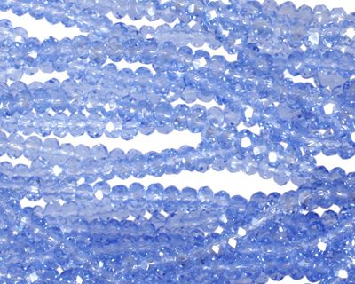 Light Sapphire Crystal Faceted Rondelle 3mm