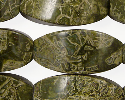 African Green Jasper 4-Sided Rice 30x15mm