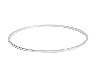 Nunn Design Sterling Silver (plated) Small Flat Bangle Bracelet 70mm