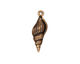 TierraCast Antique Gold (plated) Large Spindle Seashell Charm 8x24mm