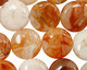 Red Brioche Agate Puff Coin 16mm