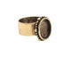 Nunn Design Antique Gold (plated) Small Ornate Oval Bezel Adj Ring 15x18mm