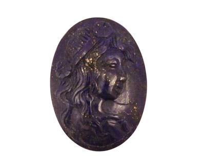 Lapis Carved Oval Cabochon 22x30mm