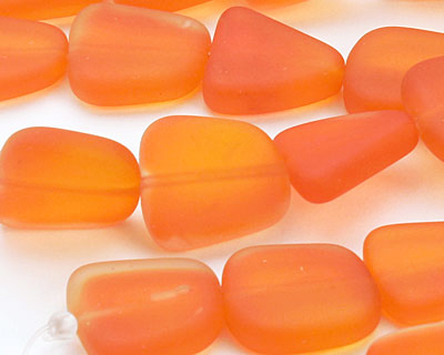 Tangerine Recycled Glass Flat Freeform 15x13-15mm