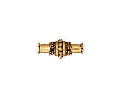 TierraCast Antique Gold (plated) Bali Barrel 17x7mm