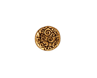 TierraCast Antique Gold (plated) Round Scroll Bead 12mm
