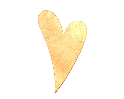Brass Artisan Heart Blank 25x40mm