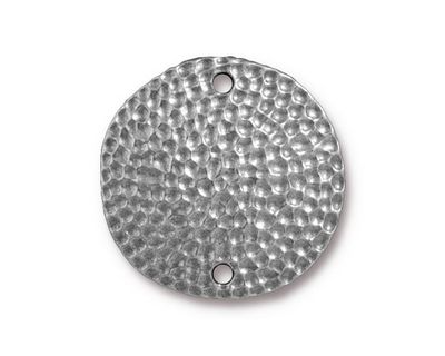 TierraCast Antique Pewter (plated) Hammertone Disk Link 25mm