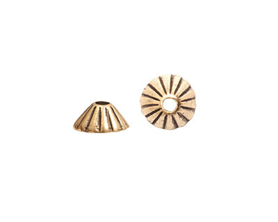 Nunn Design Antique Gold (plated) Limpet Bead Cap 5x11mm