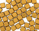 Czech Glass Matte Metallic Goldenrod Square 6mm