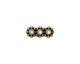 TierraCast Antique Brass (plated) Beaded 3-Hole 6mm Heishi Bar 15x6mm