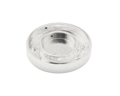 Silver (plated) Closed Smooth Round (1 channel, 2 hole) Katiedids 25mm